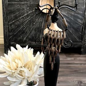 Artisan made all wood carved Necklace Costa Rica Exotic Art to Wear.